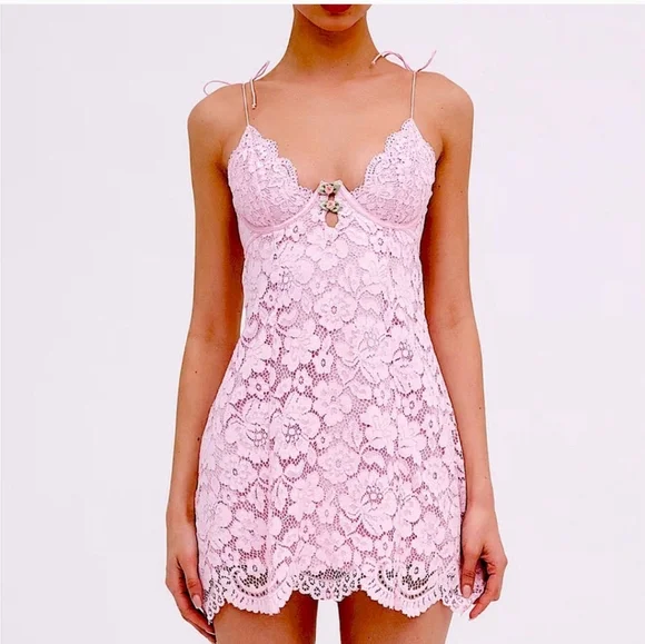 chinese dress ladies Creamsicle Lace Slip Dress – Taylor Ashley main image 0
